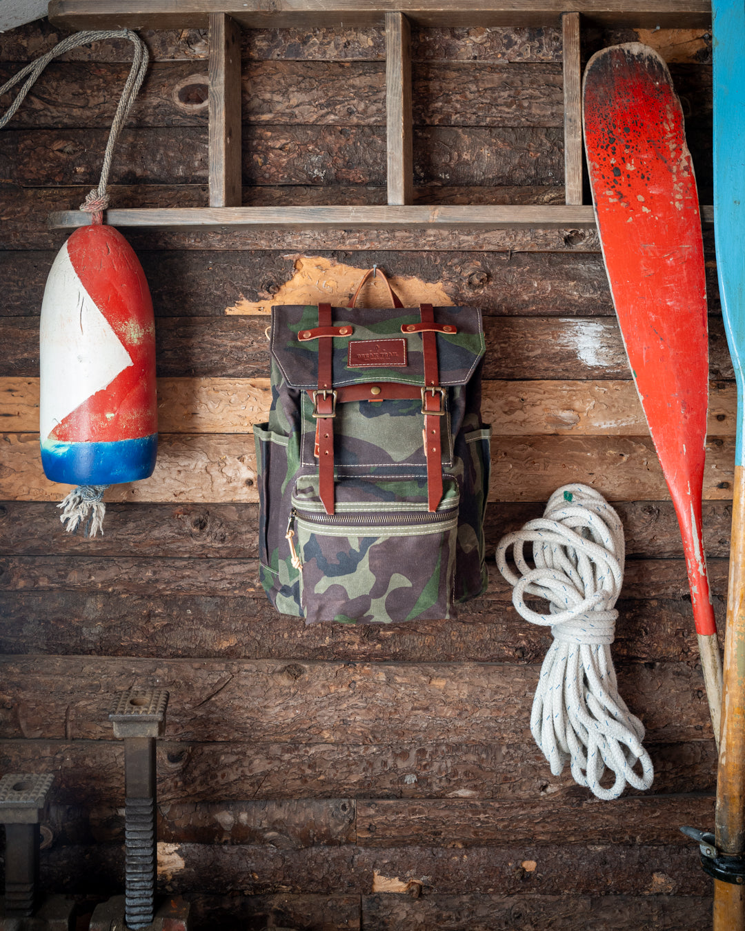 camo leather backpack Bucktown | X-Pac and 8 inches deep when full Margot Camo Thick Quality Leather