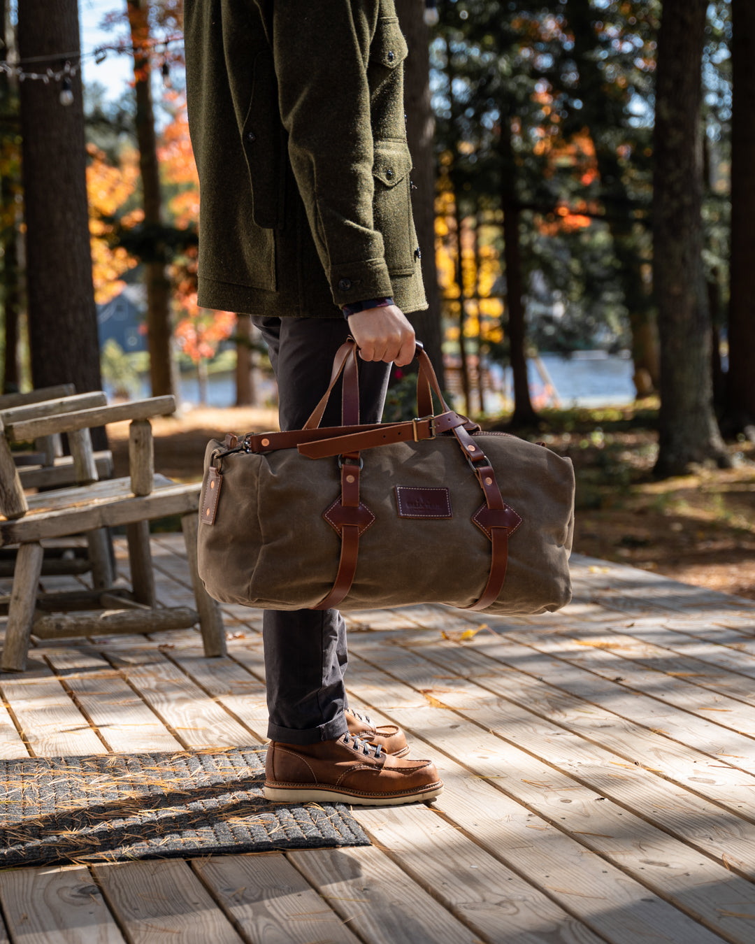 Waxed canvas duffle bag mens hot sale